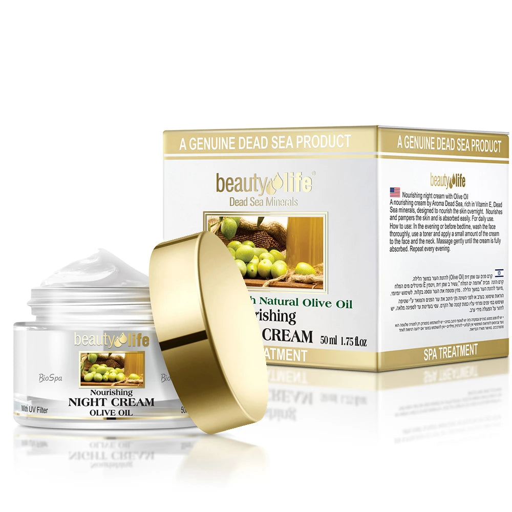 Crema nutritiva de noche con aceite de oliva