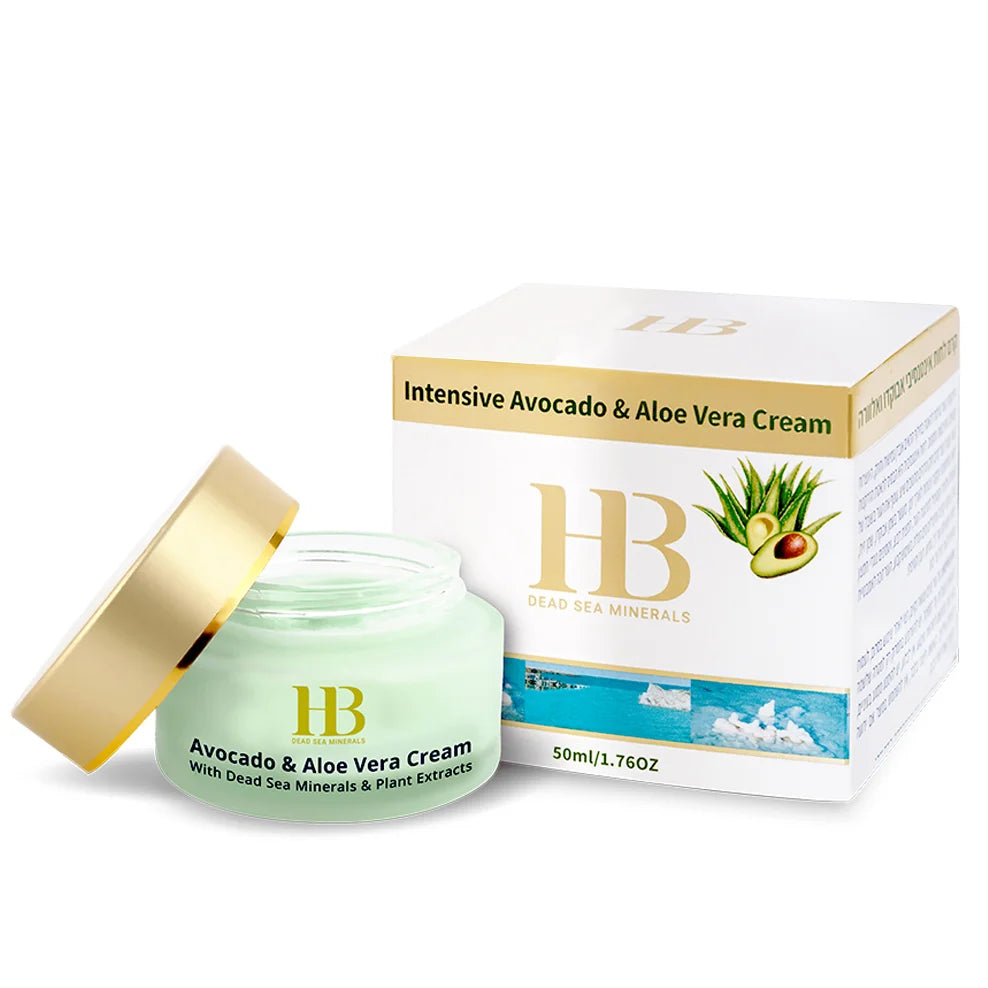Crema facial de aguacate y aloe vera 24H